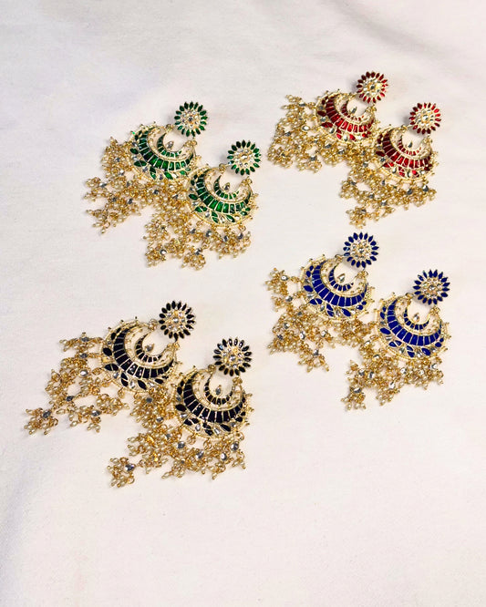 Meenakari Chandbali Earrings