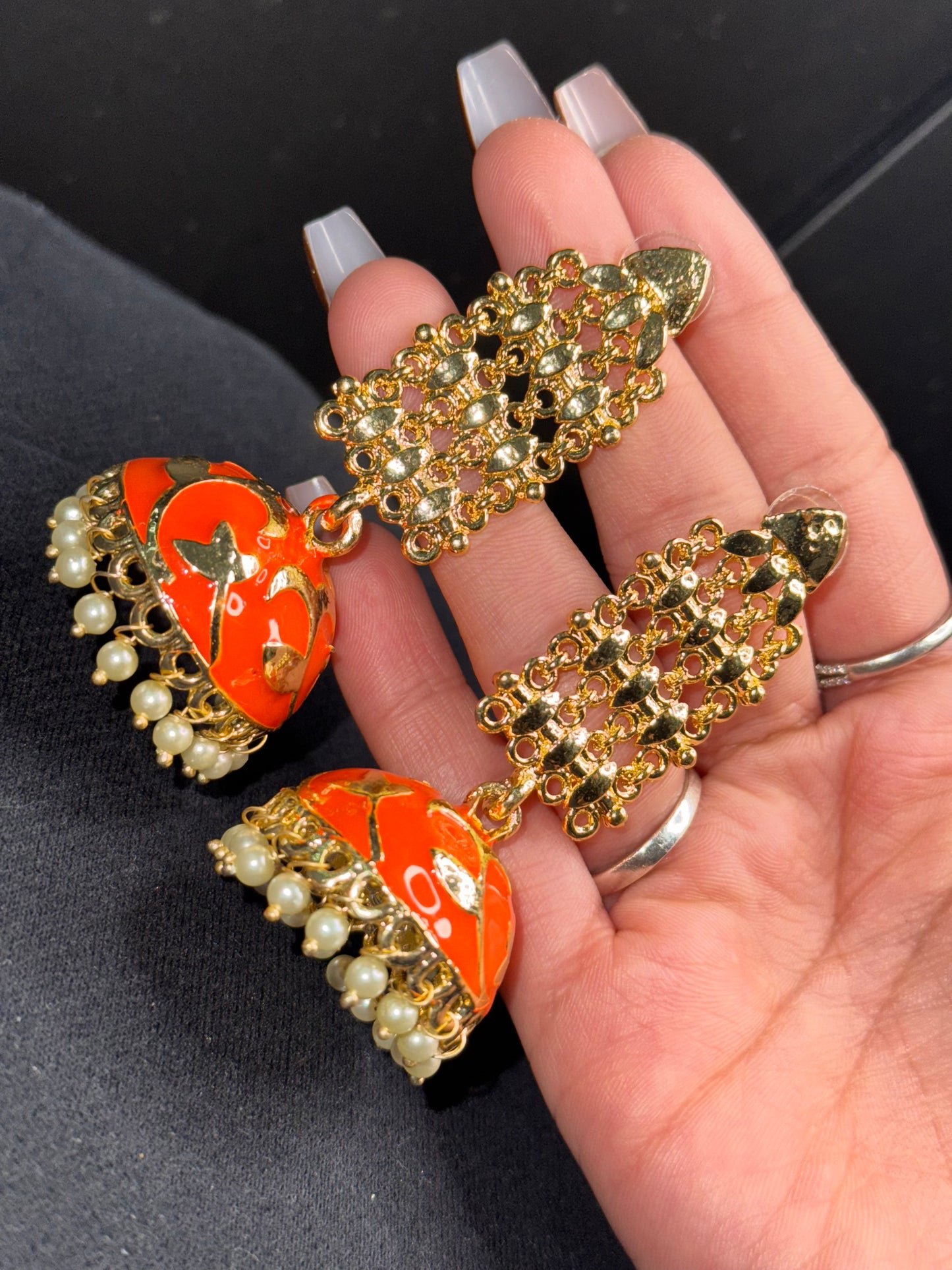 Meenakari Jhumkas