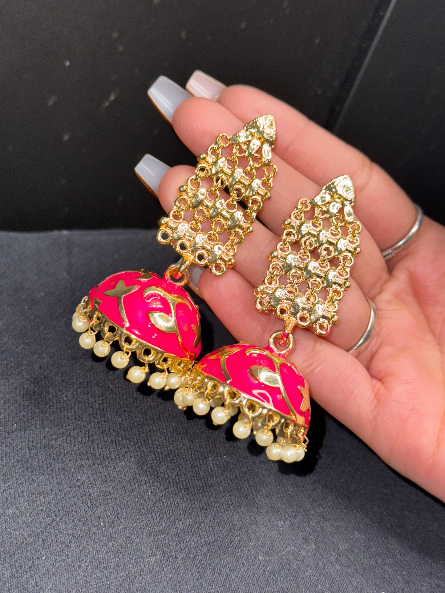 Meenakari Jhumkas
