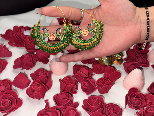 Chand Bali Kundan Hoop Earrings