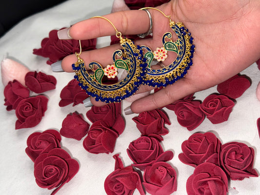 Chand Bali Kundan Hoop Earrings